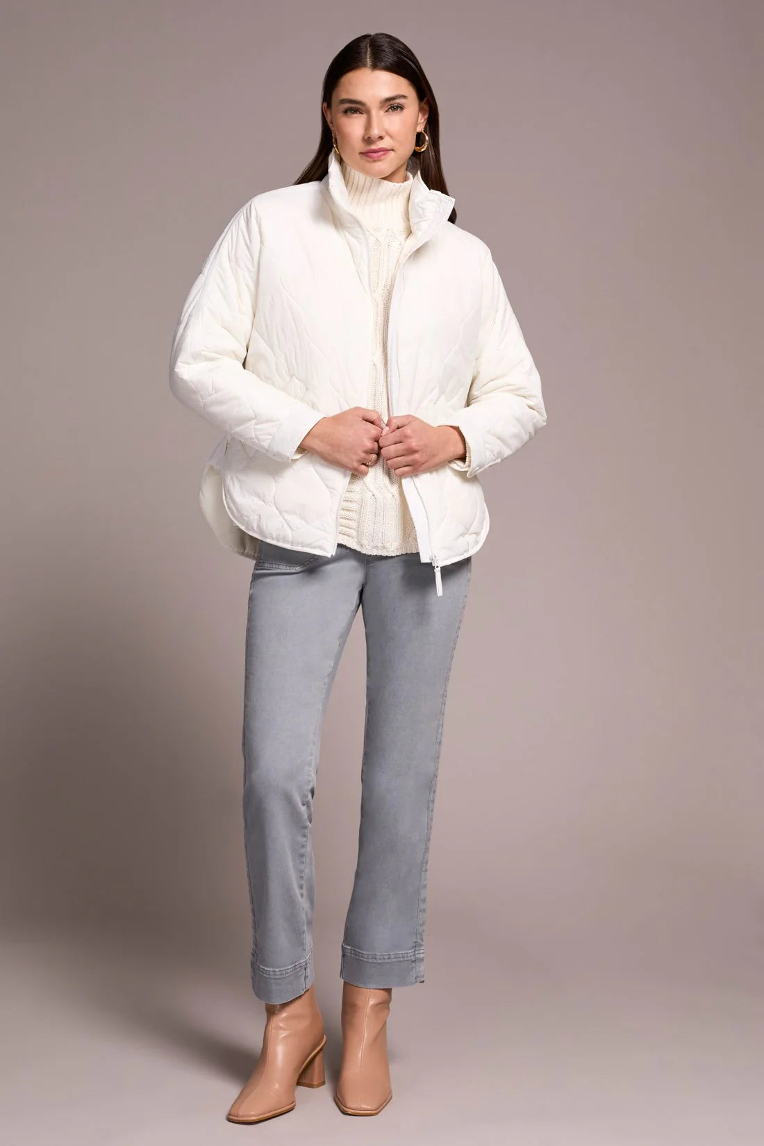 Zipped Frt Quilted Jacket