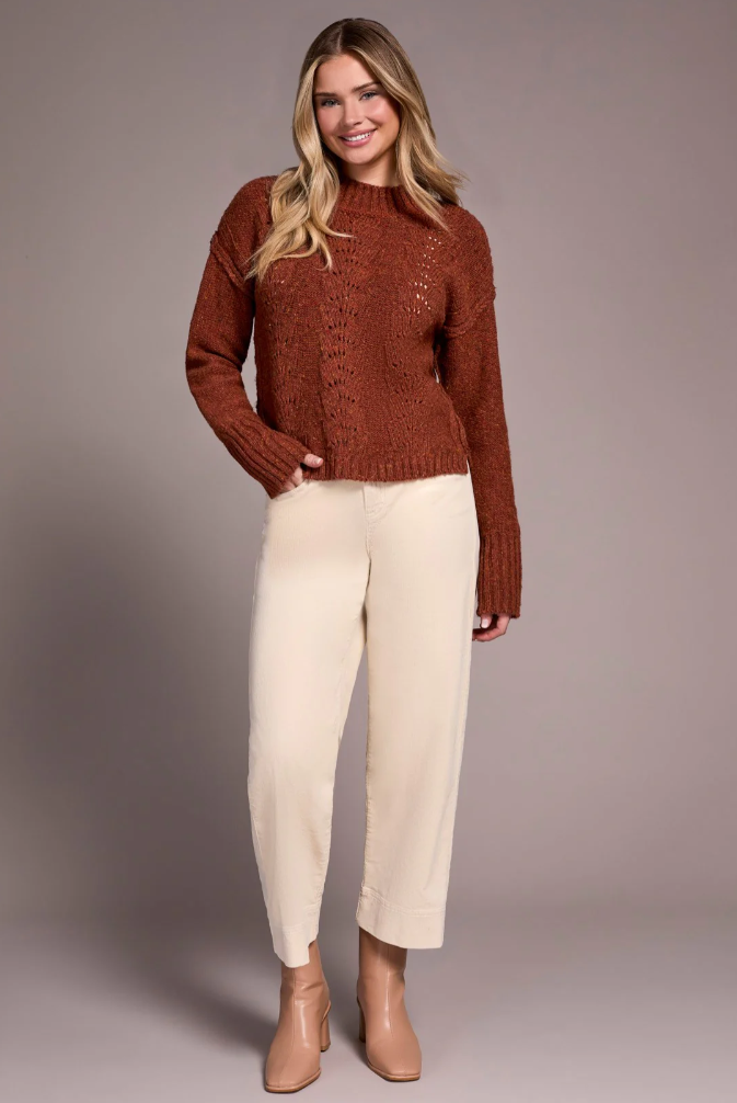 Crew Neck Sweater W/Puff SLV