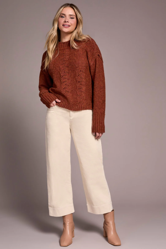 Crew Neck Sweater W/Puff SLV