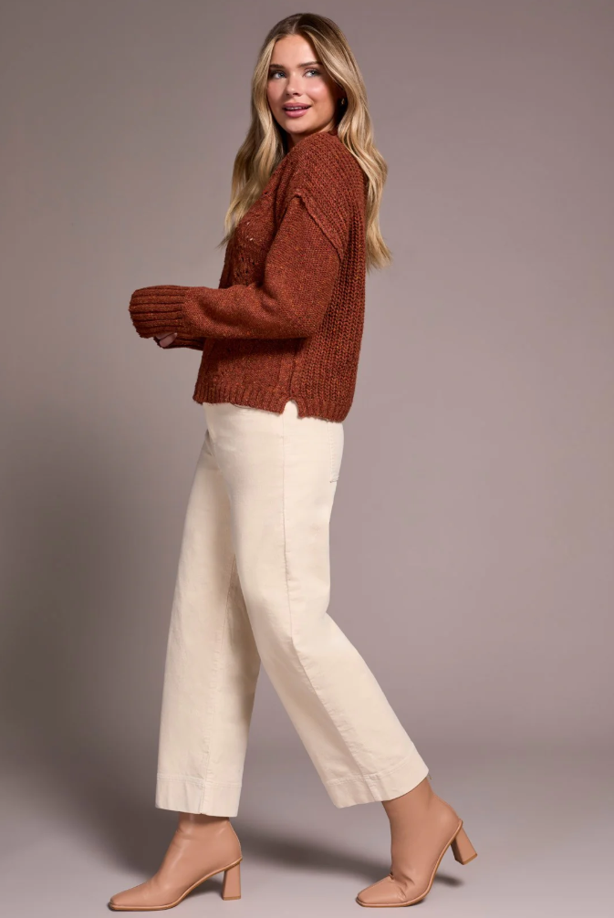 Crew Neck Sweater W/Puff SLV