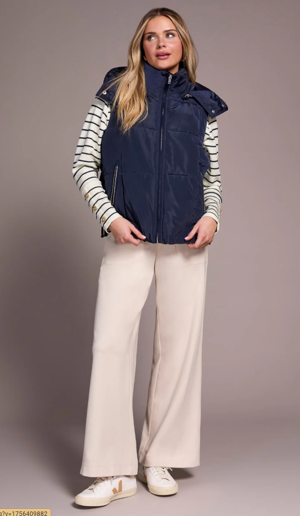 Quilted Vest W/Removable Hood