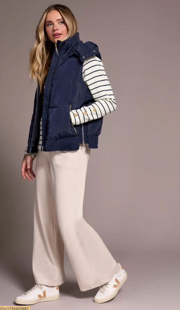 Quilted Vest W/Removable Hood