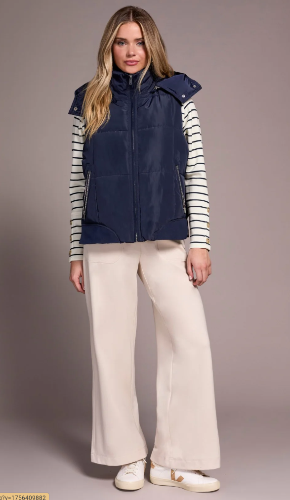 Quilted Vest W/Removable Hood