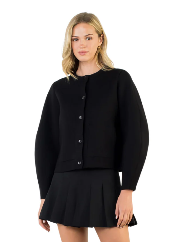 Cropped Black Cardigan