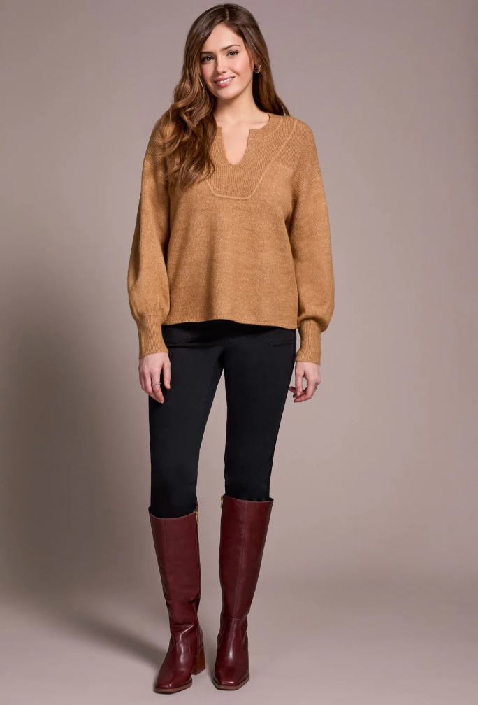 L/S Notch Neckline Sweater