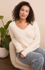 Drop Shoulder V-Neck Sweater