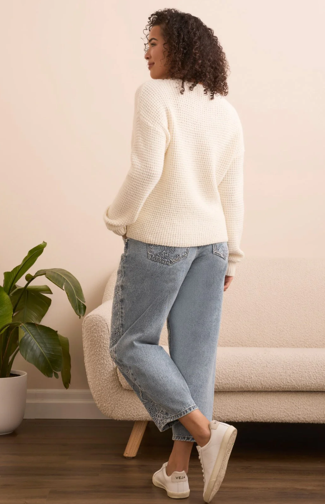 Drop Shoulder V-Neck Sweater